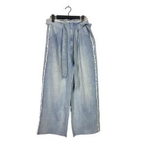 pistola Light Wash High-Rise Straight Leg Jeans with Side Tape